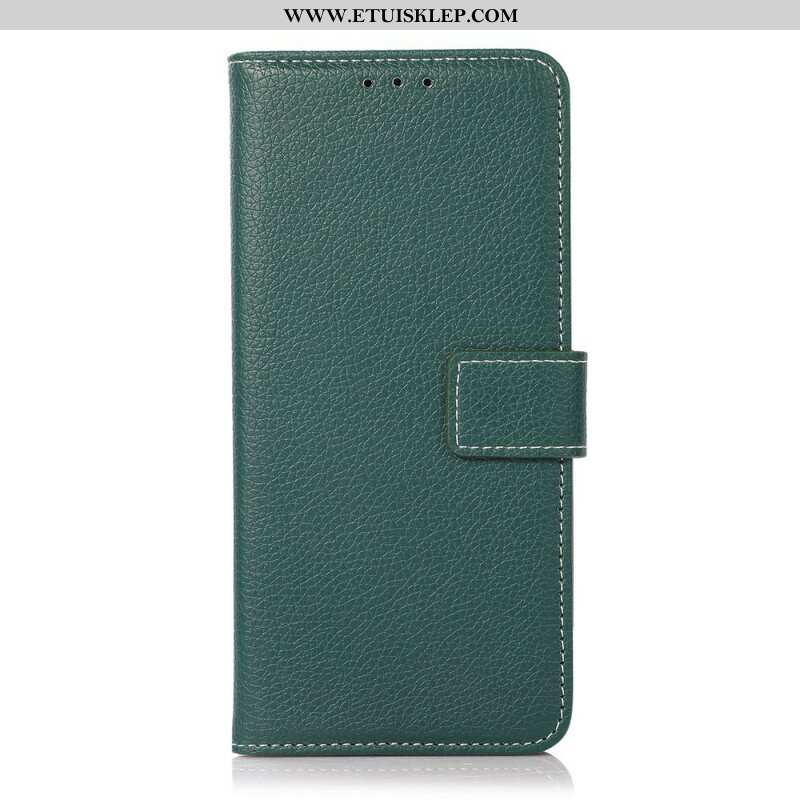 Etui Folio do Oppo A16 / A16s Szwy Liczi Z Efektem Skóry